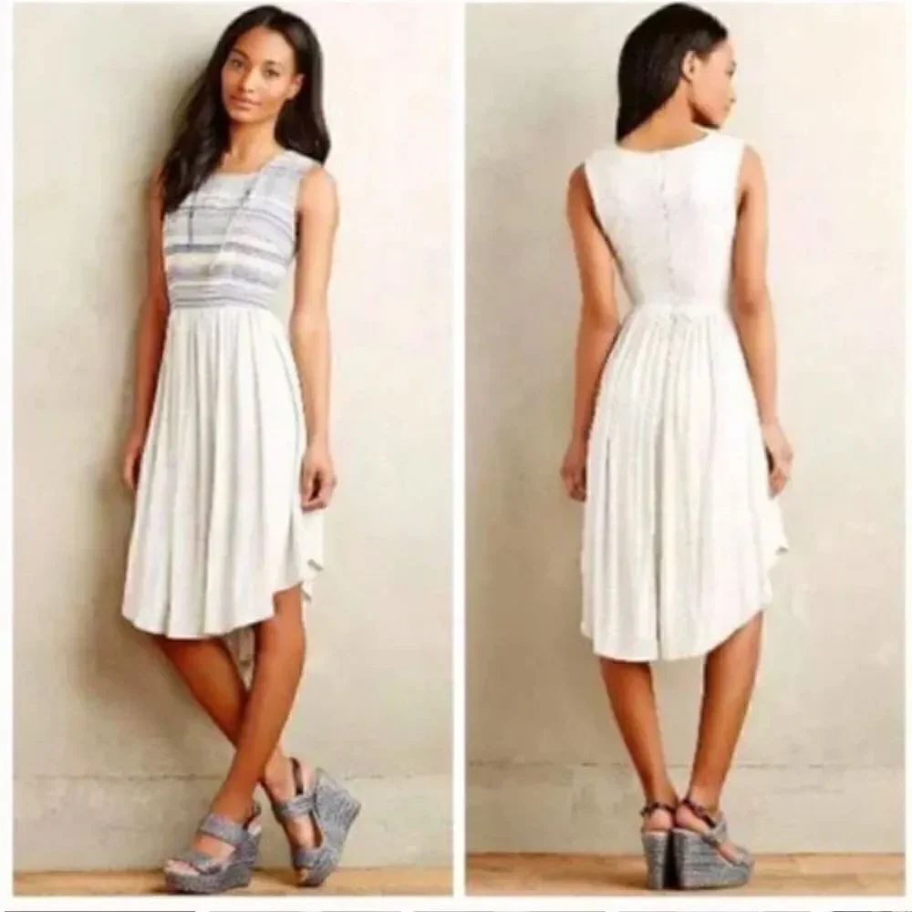 Anthro DOLAN Embroidered Jersey Gray Sabado Dress XS